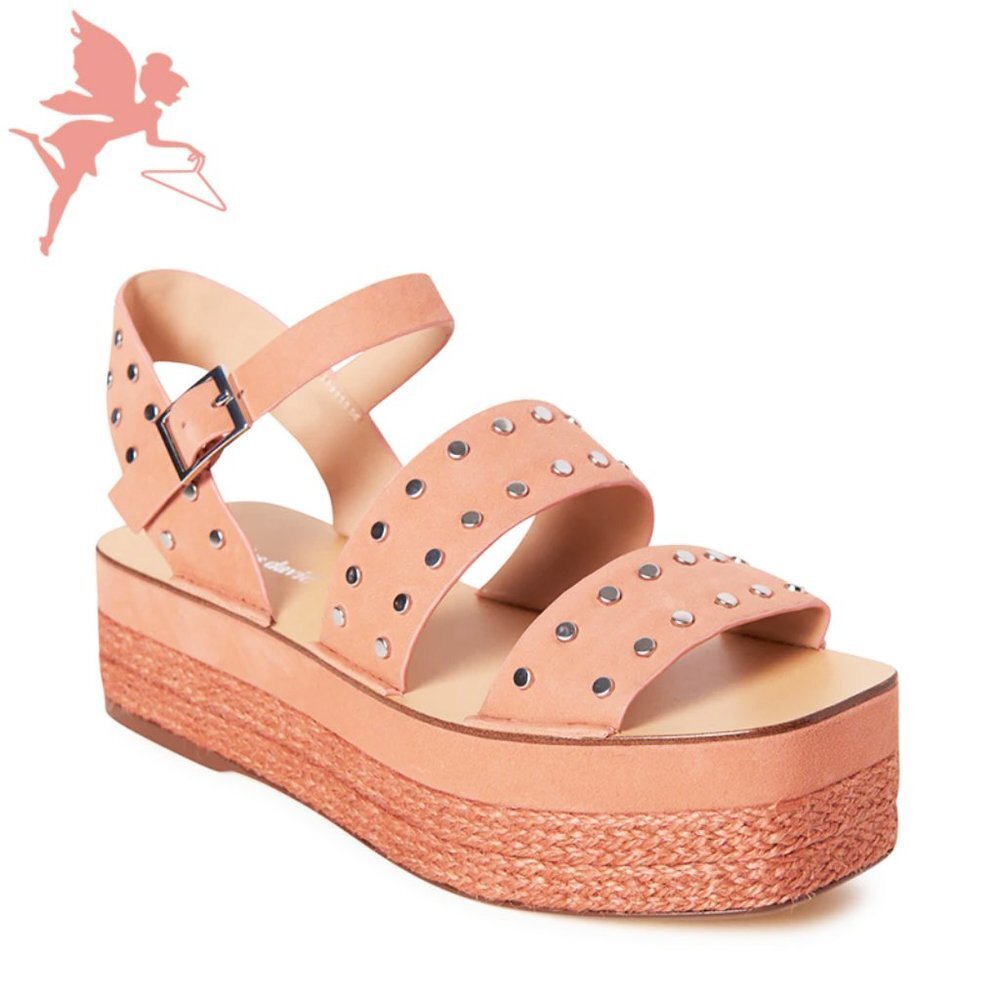 CHARLES DAVID Madeira Suede Stud Platform Sandal